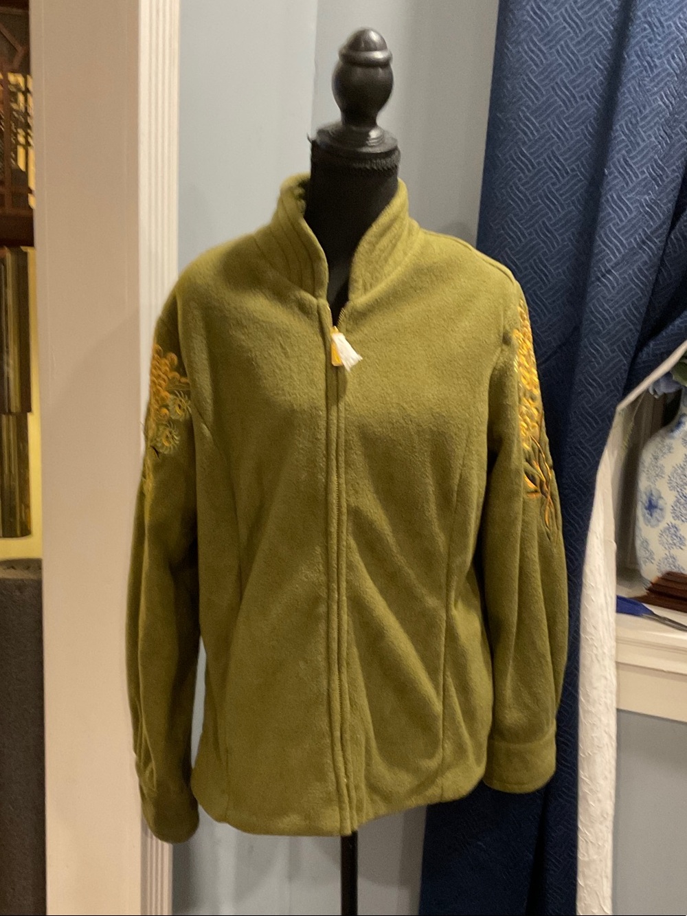 Bob Mackie Vintage Wearable Art Floral Embroidered Women’s Green Jacket Sz S
